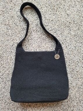 The Sak Black Crochet Crossbody Shoulder Bag